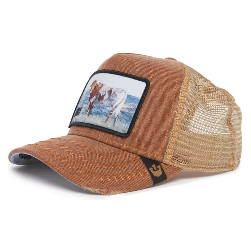 Cappellino Trucker Marrone Mucca