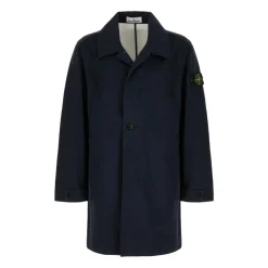 Cappotto Abbottonato con Badge Bussola