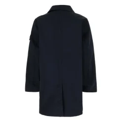 Cappotto Abbottonato con Badge Bussola