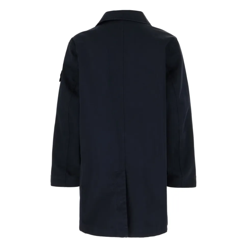Cappotto Abbottonato con Badge Bussola