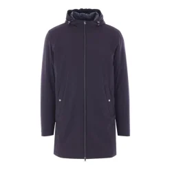 Cappotto Blu con Cappuccio e Zip