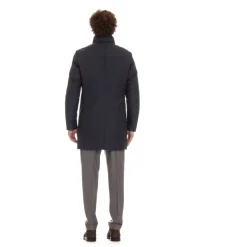 Cappotto Blu Trapuntato in Piumino