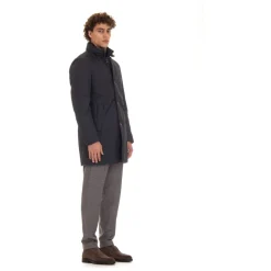 Cappotto Blu Trapuntato in Piumino