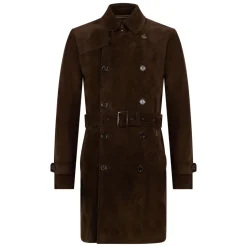 Cappotto classico marrone scuro, elegante e caldo