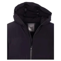Cappotto imbottito nero con cappuccio