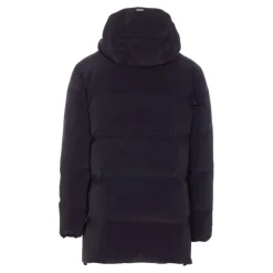 Cappotto imbottito nero con cappuccio