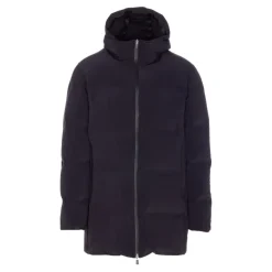 Cappotto imbottito nero con cappuccio