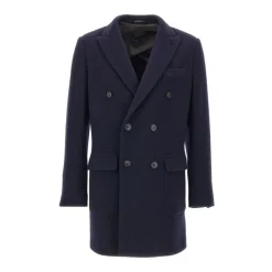 Cappotto in Denim Blu a Doppio Petto