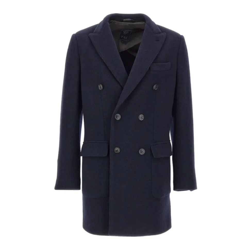 Cappotto in Denim Blu a Doppio Petto
