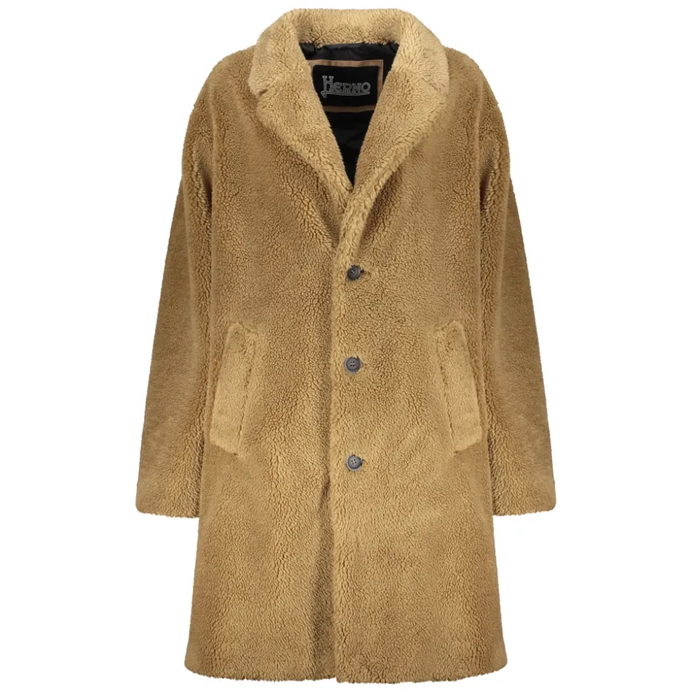 Cappotto in eco-pelliccia con rever