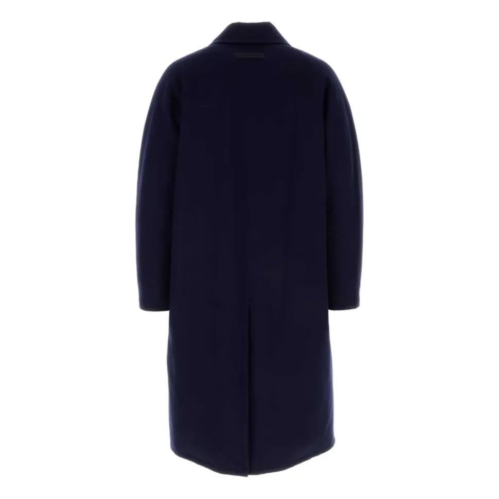 Cappotto in lana blu navy