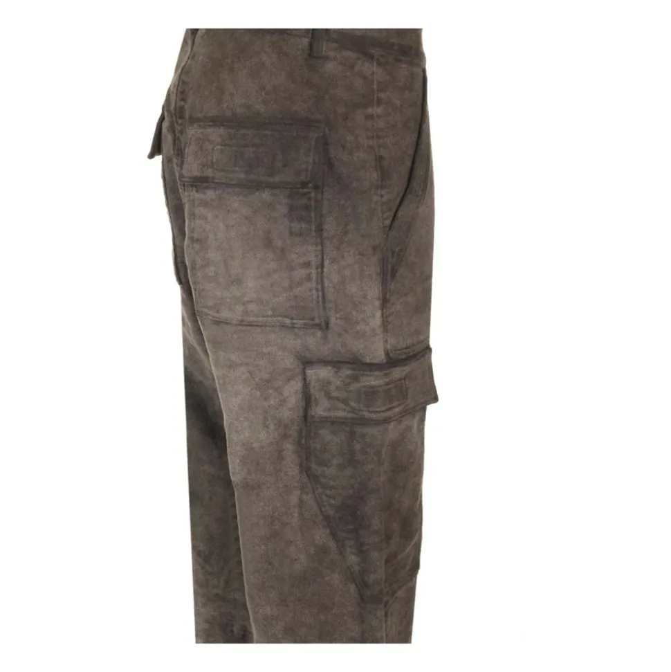 CARGO TROUSERS IN COTTON MOLESKIN GARMEN DYED DUST