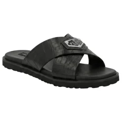 Ciabatte in Pelle Criss-Cross Cocco