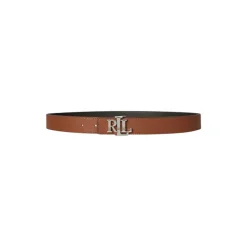 Cintura double-face in pelle martellata con logo