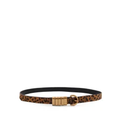 Cintura in camoscio con stampa leopardata
