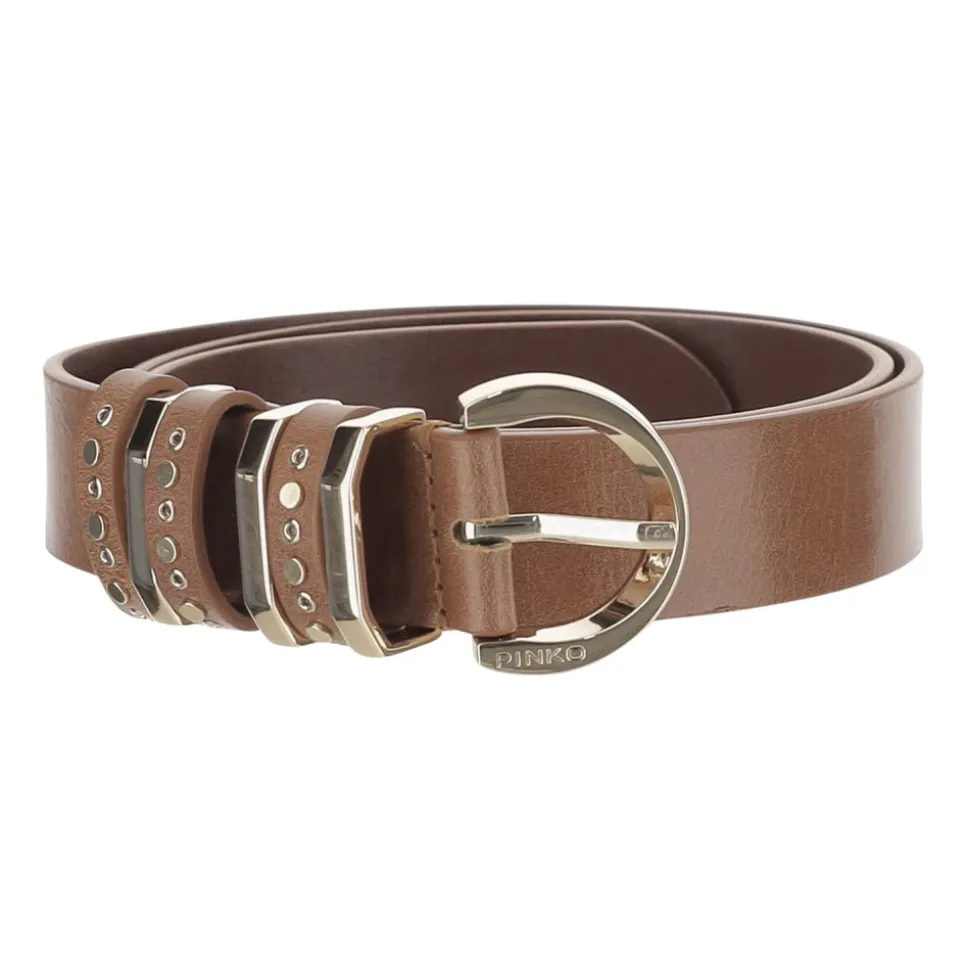 Cintura in pelle con borchie
