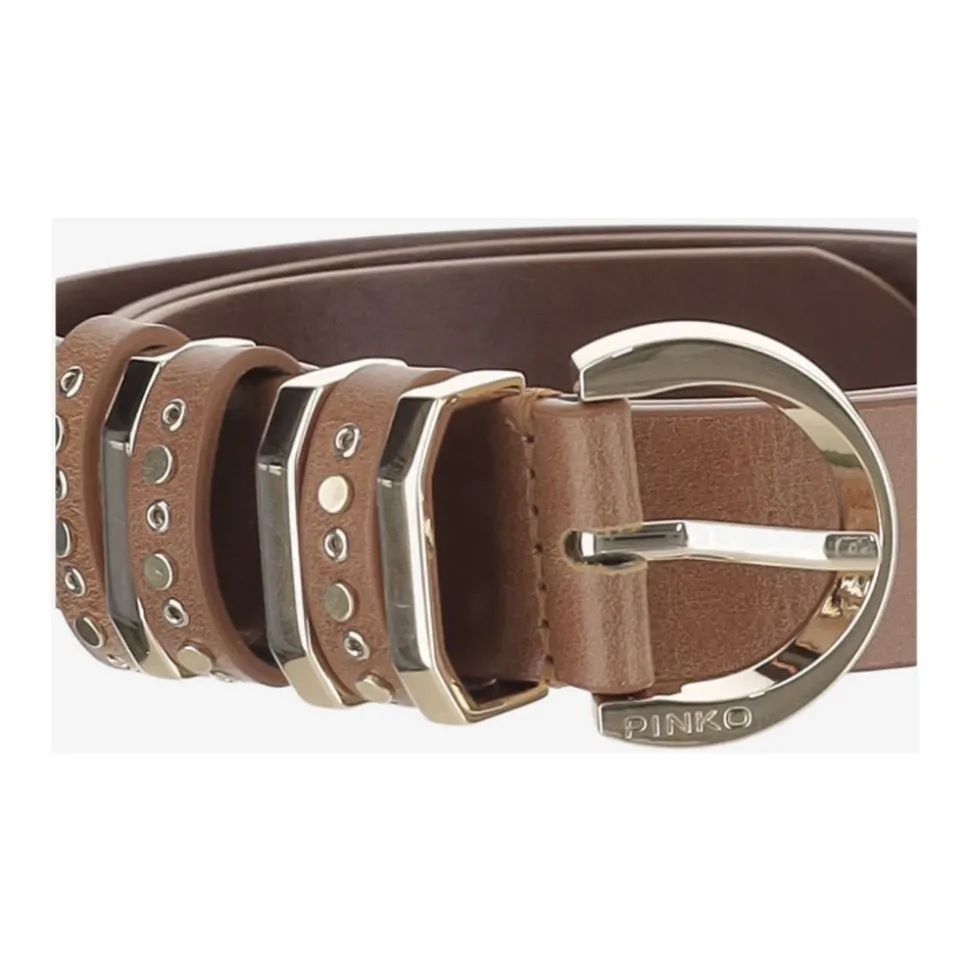 Cintura in pelle con borchie