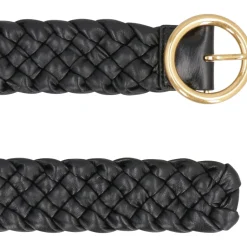 Cintura in Pelle Intrecciata Fibbia Oro