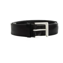 Cintura Nera in Pelle Intrecciata