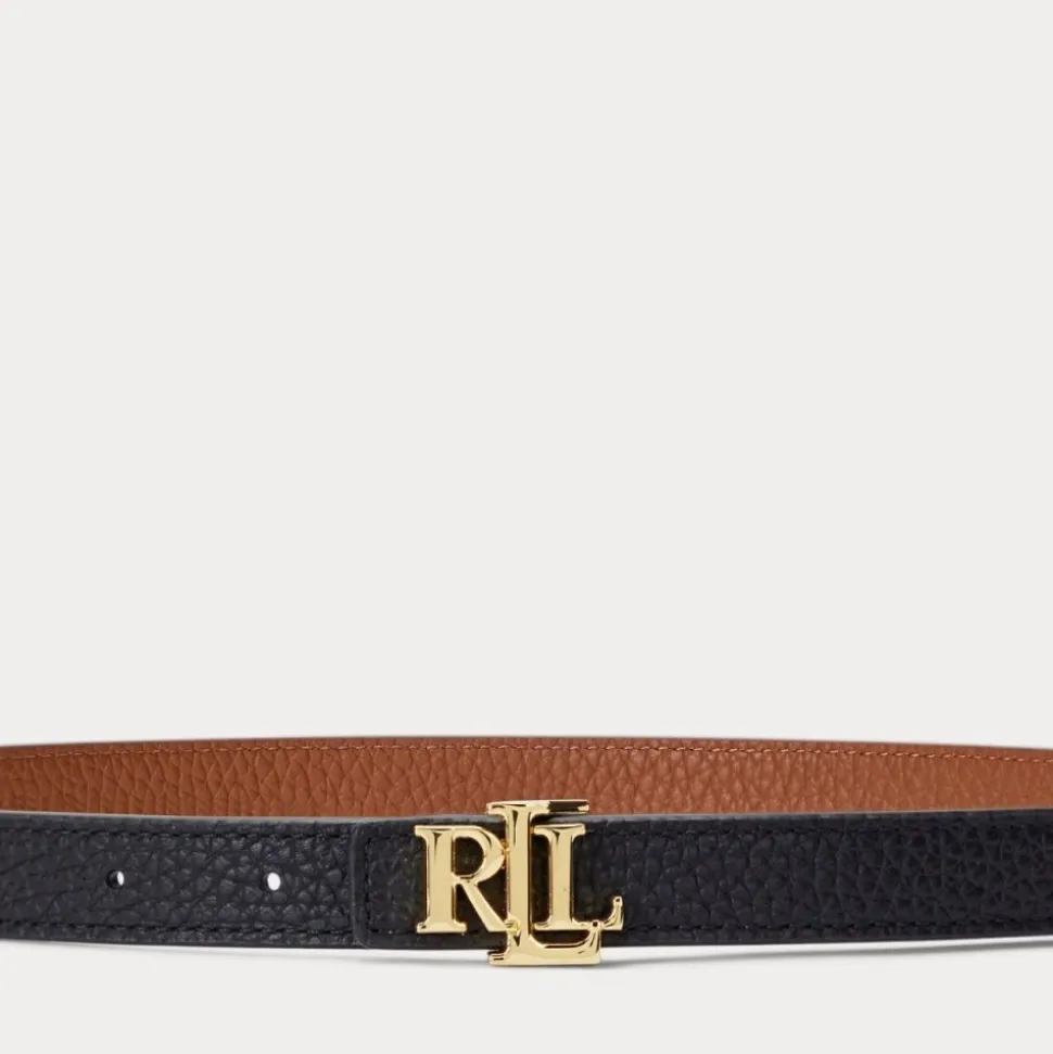 CINTURA SOTTILE REVERSIBILE IN PELLE - MARRONE/NERO