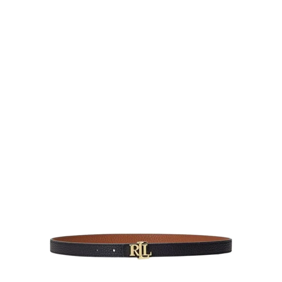 CINTURA SOTTILE REVERSIBILE IN PELLE - MARRONE/NERO