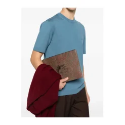 Clutch Bag con stampa Paisley e logo ricamato