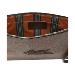 Clutch Bag con stampa Paisley e logo ricamato