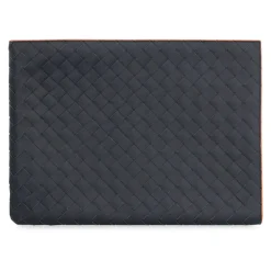Clutch in pelle con motivo Intrecciato