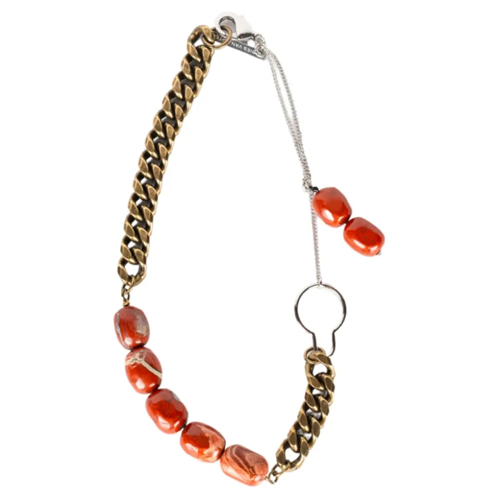 Collana a Catena con Pietra Rosso Scuro