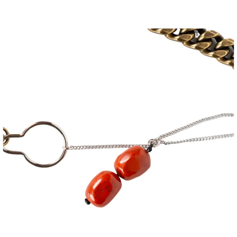 Collana a Catena con Pietra Rosso Scuro