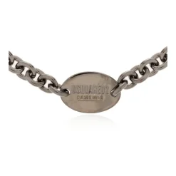 Collana con catena e targhetta logo