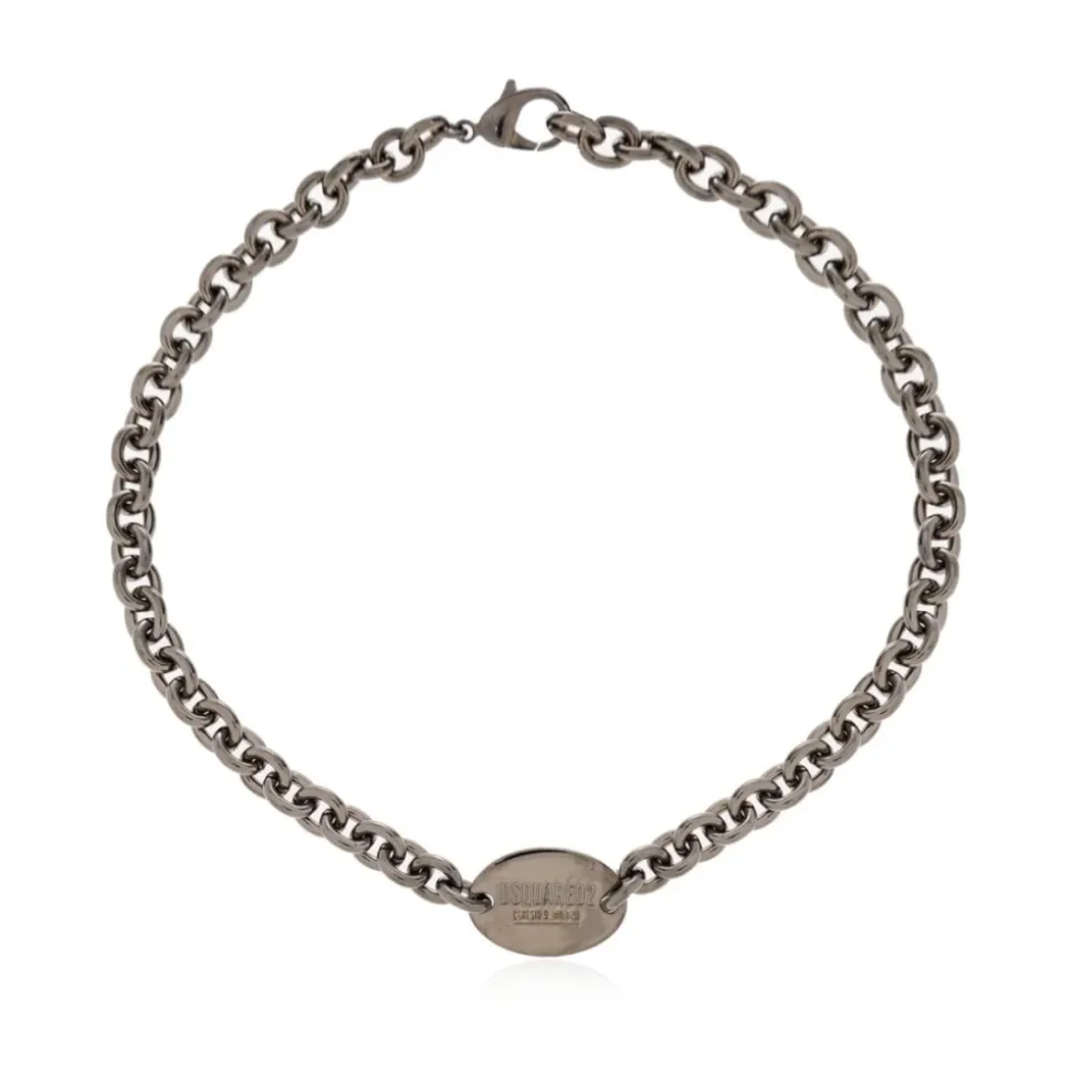 Collana con catena e targhetta logo