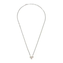 Collana in ottone placcato oro e argento con ciondoli