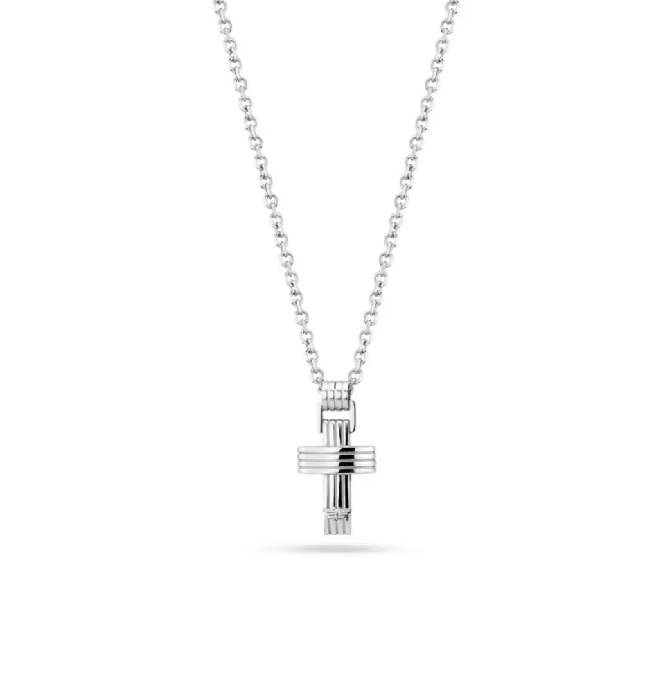 Collana Uomo Croce Pendente Metallo Grigio 500mm GEAR PEAGN2211512