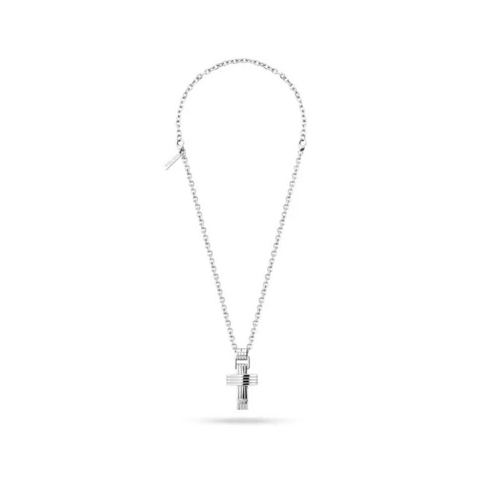 Collana Uomo Croce Pendente Metallo Grigio 500mm GEAR PEAGN2211512
