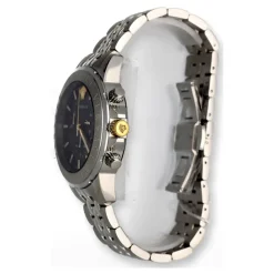Cronografo Firma Acciaio Quadrante Nero Orologio