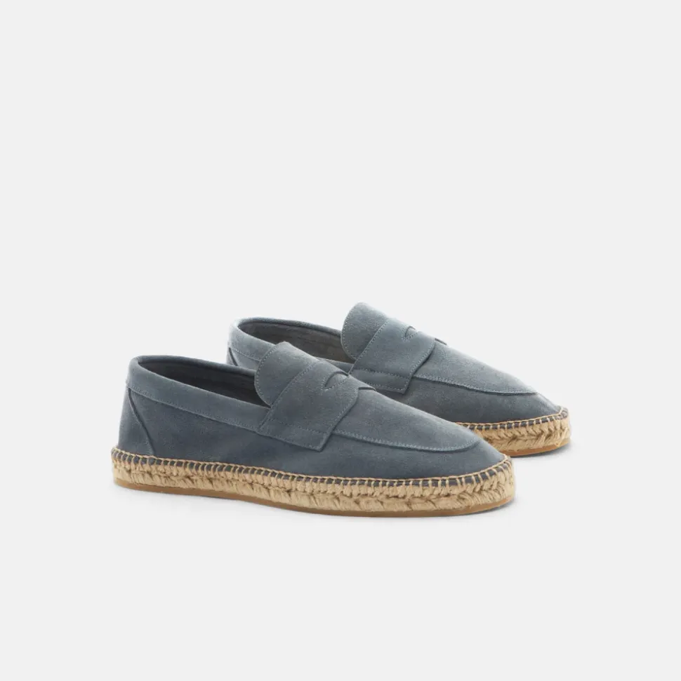 Diego Espadrillas Grigie in Pelle Scamosciata