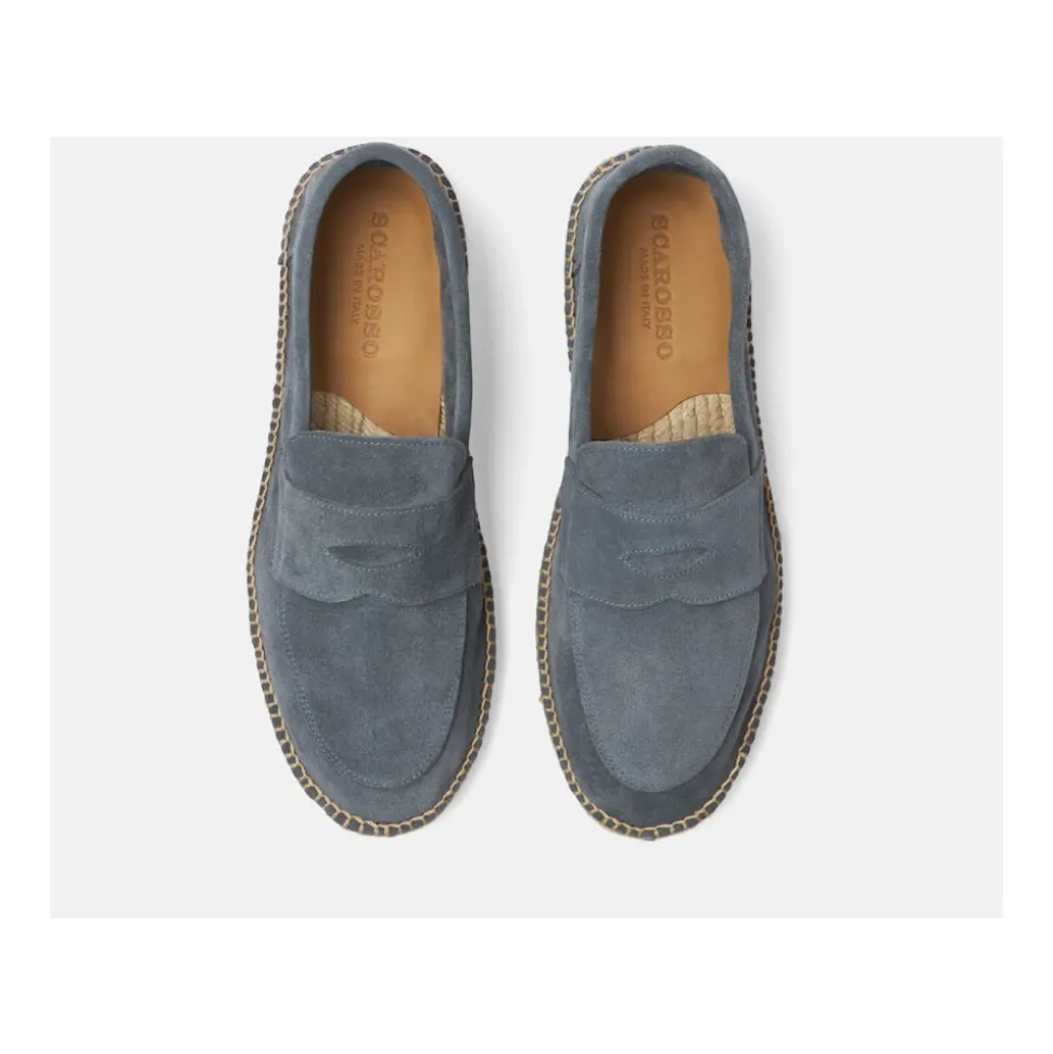 Diego Espadrillas Grigie in Pelle Scamosciata