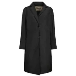 Duster in taffetà tecnico nero con chiusura a bottone