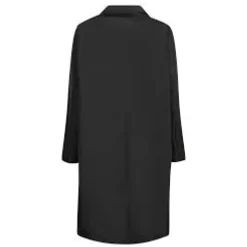 Duster in taffetà tecnico nero con chiusura a bottone