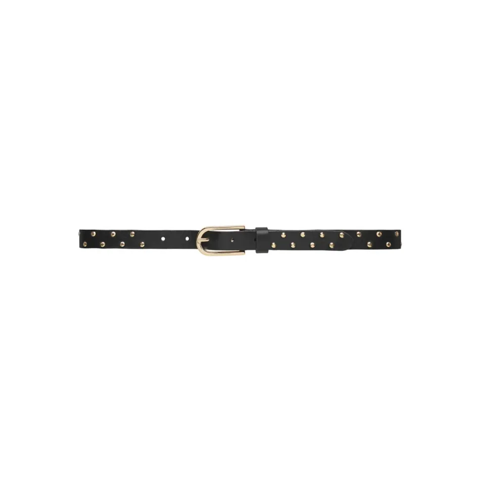 Elegante Cintura in Pelle Nera con Borchie Femminili
