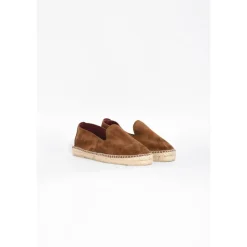 Espadrillas in camoscio con suola in juta fatta a mano