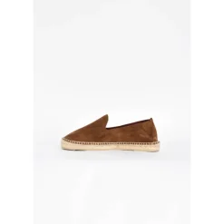 Espadrillas in camoscio con suola in juta fatta a mano
