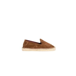 Espadrillas in camoscio con suola in juta fatta a mano