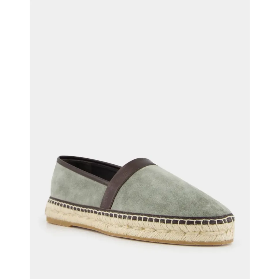 Espadrillas in camoscio di vitello verde