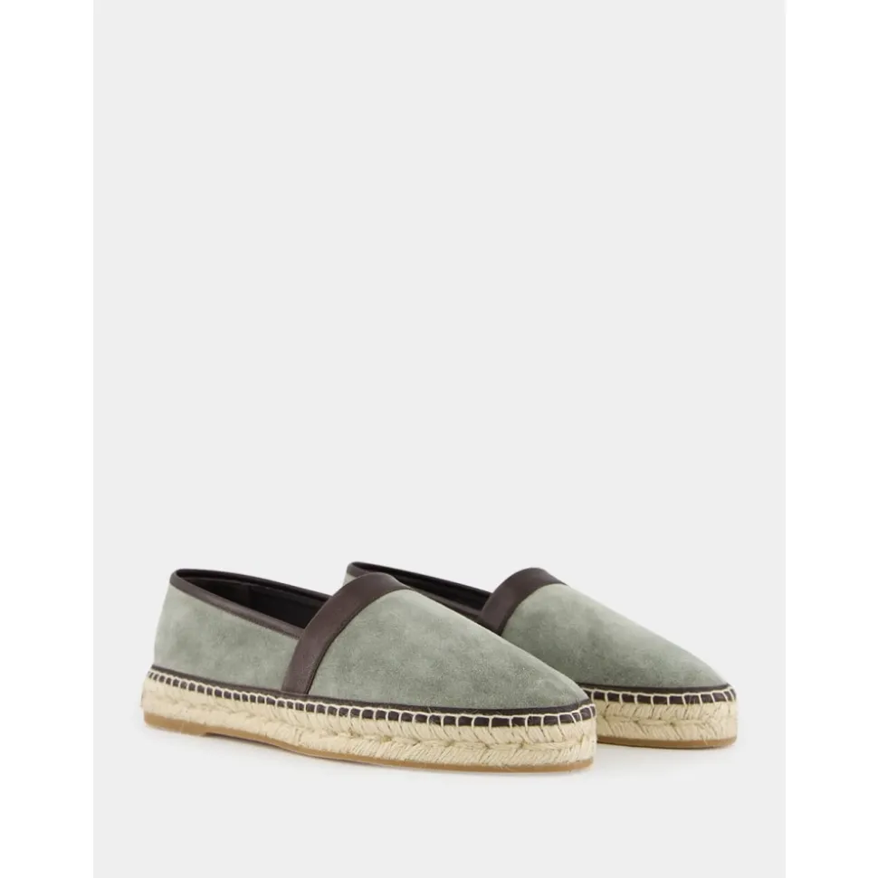 Espadrillas in camoscio di vitello verde