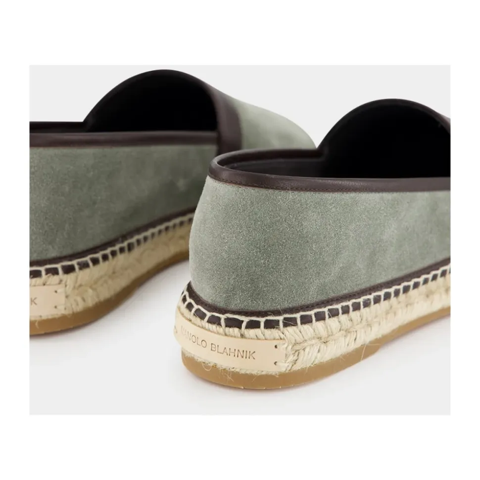 Espadrillas in camoscio di vitello verde