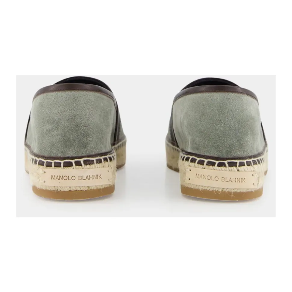Espadrillas in camoscio di vitello verde