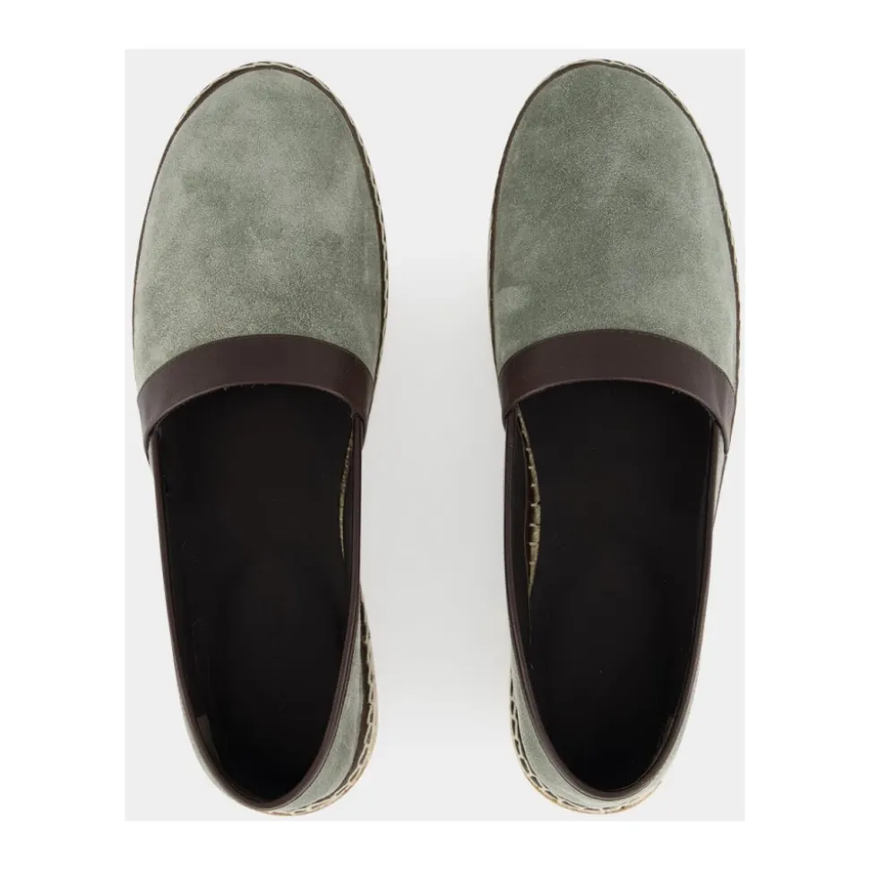 Espadrillas in camoscio di vitello verde
