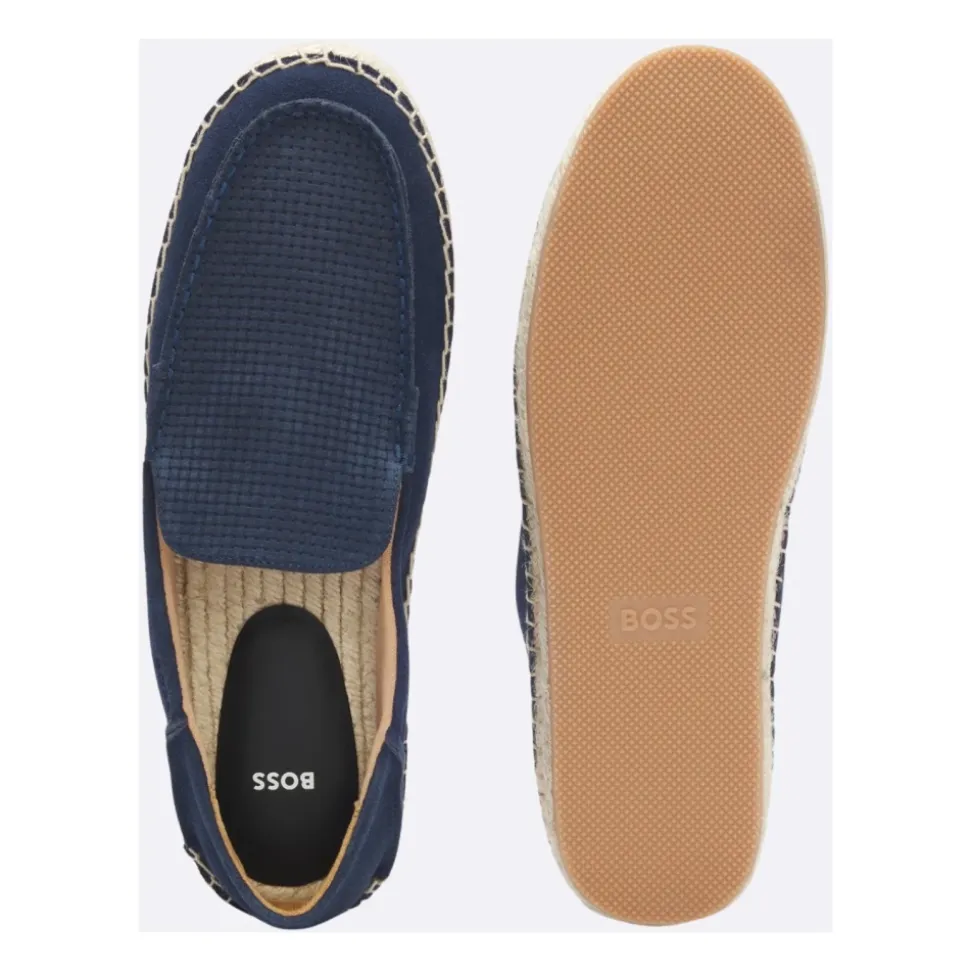 Espadrillas in pelle scamosciata con suola intermedia in juta